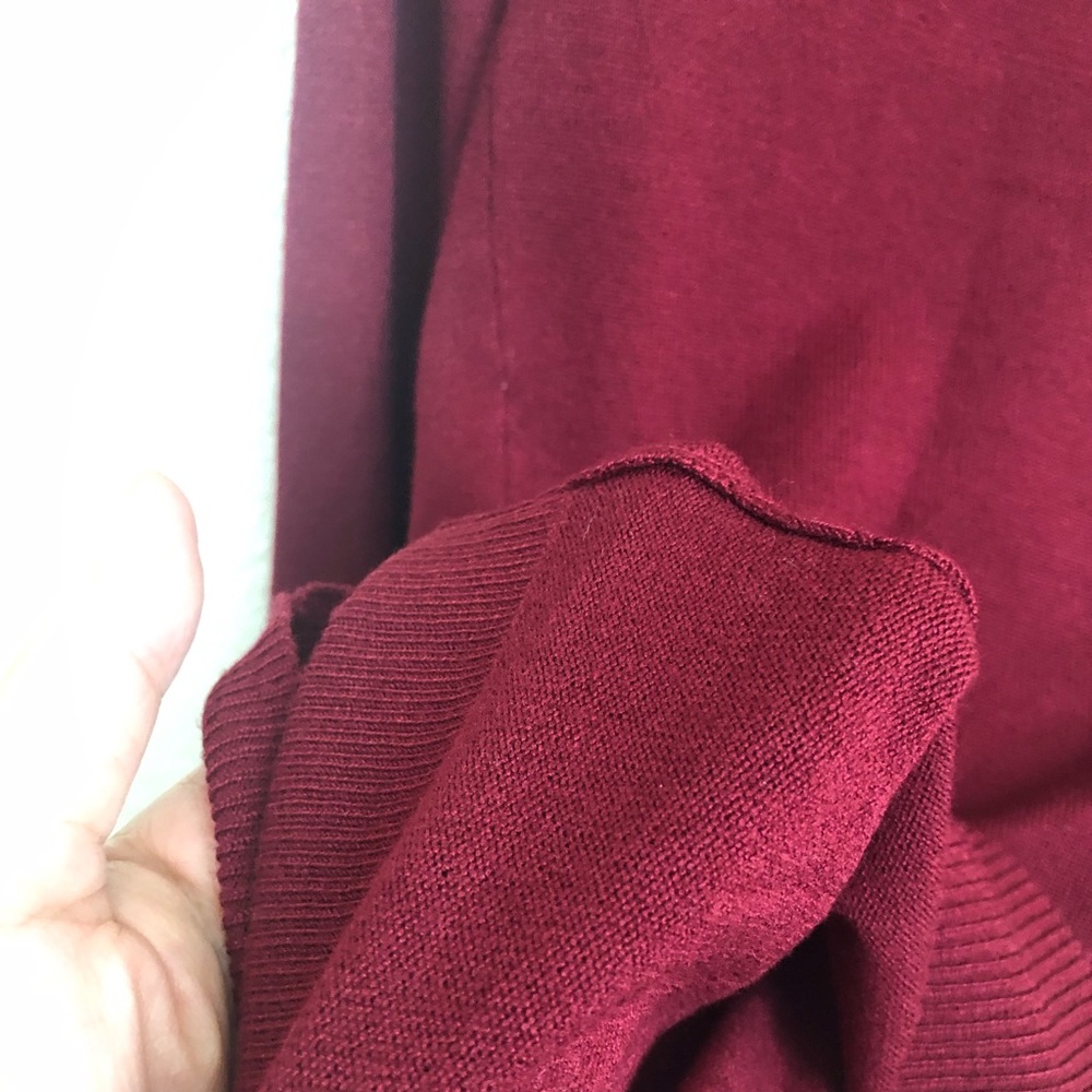 RAMPAGE Juniors Cowlneck Sweater Long Sleeve Wine Red Basic Pullover - Picture 8 of 9